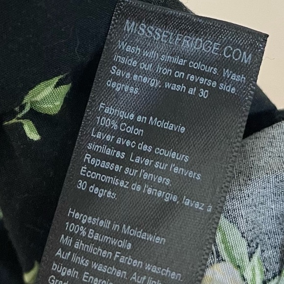 Miss Selfridge Petite 0 Poplin Mini Dress Lemons Puff Sleeve Ruffle Boho Cottage - Picture 7 of 8